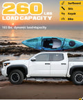 Durable Aluminum Roof Rack Cross Bars For 2024 2025 2026 Toyota Tacoma Double Cab with kayak on beach at sunset