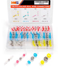 150 Piece No Fuss Solder Seal Wire Connector Kit With Waterproof Heat Shrink Butt Terminals Includes Color Coded Assortment