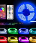 Ultra Bright 16.4 Feet RGB COB LED Strip Kit With Bluetooth App Control And Remote, 24V Music Sync in multiple colors