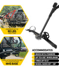 Modular Two In One Hitch Rack for Two Bikes Up to Eighty Pounds Tilts and Folds for Easy Storage with no frame contact
