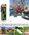 3S LiPo Battery 5200mAh 11.1V 80C High Discharge with EC3 Plug on RC cars and model vehicles