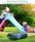 Heavy Duty Outdoor Waterproof Electrical Box Two Pack Tough As Nails on grass by slide with kids playing.