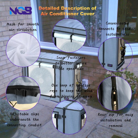 Top Notch Mini Split Cover For Your Outdoor Ac Unit Heavy Duty Weather Gear That Takes A Beating But Gives Zero Quitting Waterproof Windproof Snowproof All Season Shield In Grey