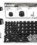 150 Piece Cutting Board Rubber Feet Kit With Stainless M4x16 Screws Non Slip Anti Skid Pads Includes 20 Large And 55 Medium Black Feet