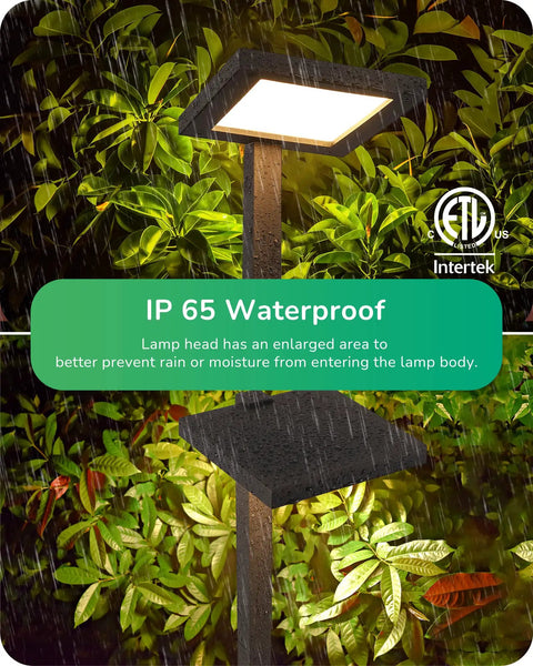 Low Voltage LED Pathway Lights 5.6W 151 Lumen 3000K Warm White 12V waterproof light showing IP65 rating in garden setting