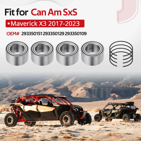 Front And Rear Wheel Bearing Kit For Can Am Maverick X3 2017 2018 2019 2020 2021 2022 2023 with bearings and circlips