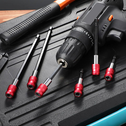 Pro Grade Magnetic Drill Bit Extension Set with One Quarter Inch Hex Shank Quick Release Screwdriver Extender Twelve Piece Kit