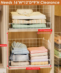 Stackable Closet Organizers And Foldable Storage Baskets Keep Your Wardrobe Looking Slick With These Spacious Clothes Drawer Bins In Fresh White, 16W x 12D x 9H.