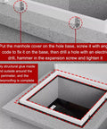 Heavy Duty Roof Access Hatch With Hasp Lock Weatherproof Aluminum Skylight Cover For Attic Or Warehouse Ceilings Outdoor Maintenance Access Door 60x60 CM Waterproof Rustproof Easy Lock And Secure Design installed in concrete opening