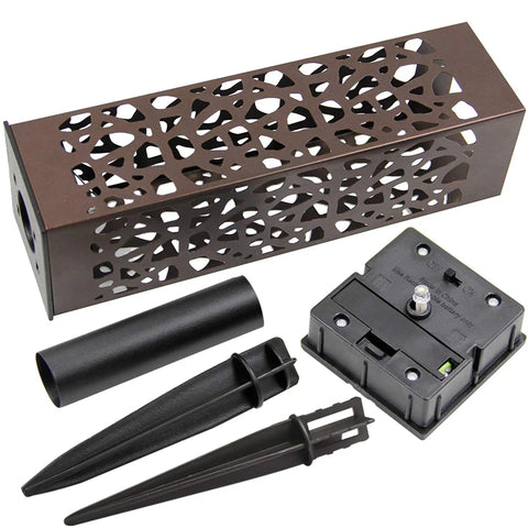 Dual Use Solar Pathway Lights Set Of 6 In Brown Stainless Steel With Warm White 8 Lumen Outdoor Garden Decorative Lighting parts