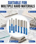 Crush Through Hard Surfaces With This Eight Piece Vacuum Brazed Diamond Drill Bit And Hole Saw Set For Tile Glass Porcelain Granite Fast Cut Edge Grinding And Pro Shop Precision featuring diamond bits for porcelain, quartz, marble, and glass.