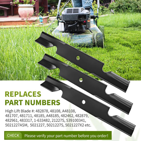 High Lift Replacement Blades For 36 And 52 Inch Decks That Fit Scag Tiger Cub Wildcat Turf Tiger Lawn Mowers And Tractors 21227S