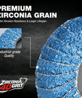Close-up of 10 Piece Mixed Flap Disc Set for Die Grinder with 3 Inch Flat and 2 Inch Curved Zirconia Discs, showing premium grain texture.
