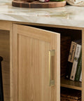 Classic 10 Pack Cabinet Pull Handles for Kitchen and Bedroom Cabinets in Champagne Bronze Finish on wooden cabinet