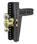 Beefy Adjustable Channel Mount With Dual Ball For Trailer Hitches 3 Inch Shank Fits 3x3 Receiver side view