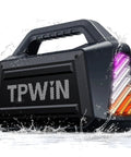 Front view of 80W Portable Bluetooth Speaker With Big Bass And Rugged Outdoor Vibe, IPX6 Waterproof, Built In Lightshow
