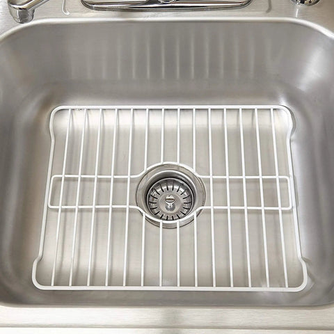 12 Inch White Sink Protector Mat And Grid Set For Scratch Prevention, Dish Safe Protection, Easy Cleaning, And Smart Kitchen Sink Organization To Keep Your Basin Looking Fresh And Neat For Daily Use