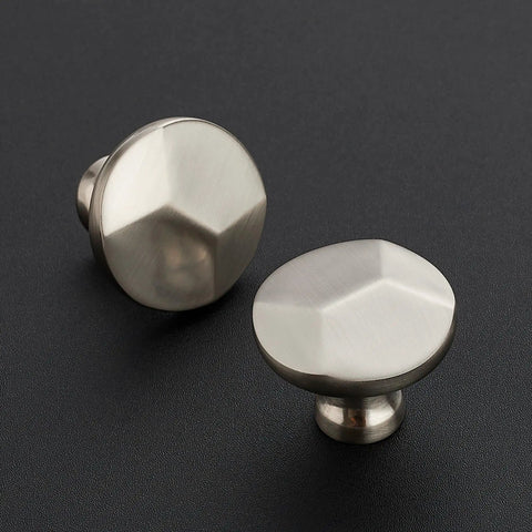 Brushed Nickel Round Cabinet Knobs Featuring Solid Zinc Construction And Easy Grip Design, 15 Pack Of Hella Durable Drawer Pulls.