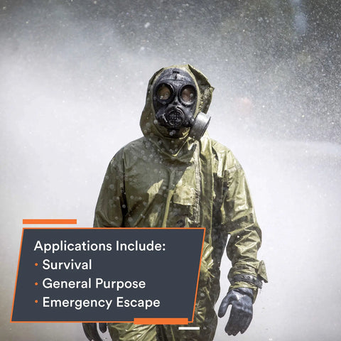 Kickass Full Face Respirator Mask For Tactical Civilians Premium CBRN Gas Mask Together With Chemical Respirator featuring a person in a wet environment.