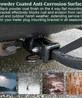 Universal 4 Way Flat Trailer Connector Mount Bracket with anti-corrosion coating in wet outdoor conditions