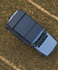 Overhead view of vehicle with Stainless Steel Awning Mounting Brackets For Rooftop Tent Side Tracks, heavy duty side mount kit attached.