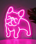 Pink LED Neon Dog Sign For Wall Decor So Cute French Bulldog Night Light USB Powered Glow Creates Dope Bedroom Vibe wall