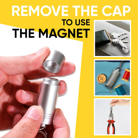 Magnetic Keychain With Neodymium Rare Earth Magnets, Pocket Sized Key Holder, Gold Tester Function, Rust Resistant Coated Metals, Easy Carry Hook And Split Ring For Everyday EDC Use