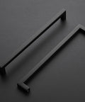 Matte Black 10 Inch Square Cabinet Pulls For Kitchen Cabinets And Drawers, sleek modern design, stainless steel, close-up view