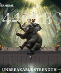 Elephant sitting on 134 Gallon Waterproof Resin Deck Box With Lock Doubles As A Two Person Bench For Patio Cushions Garden Tools And Pool Gear Tough As Nails Outdoor Storage Dark Brown UV Protected