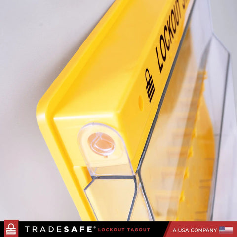 Lockout Tagout Station Unfilled Loto Kit Board With Wall Mount And Transparent Lockable Cover Industrial Grade Polycarbonate