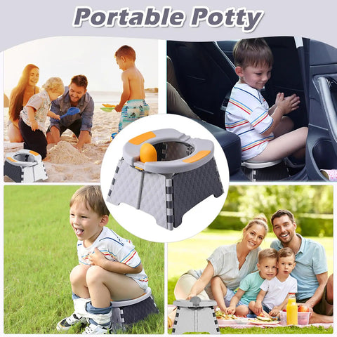 Lightweight Toddler Travel Potty Portable Foldable Toilet Training Seat For Kiddos On The Go Compact Collapsible Child Potty Chair With Carry Bag No Hassle Travel Essential For Family Road Trips