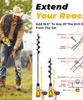 Person using All Purpose Auger Drill Bit Set For Quick Planting And Hole Digging Two Inch By Thirty Two Inch With Extension