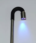 UV 400 Articulating USB Borescope With 0 To 180 Degree Flex showing blue LED light on white background