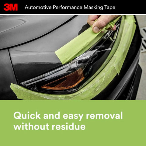 High-Strength Automotive Masking Tape 36mm By 32m For Sharp Paint Lines being used on car headlight for clean removal