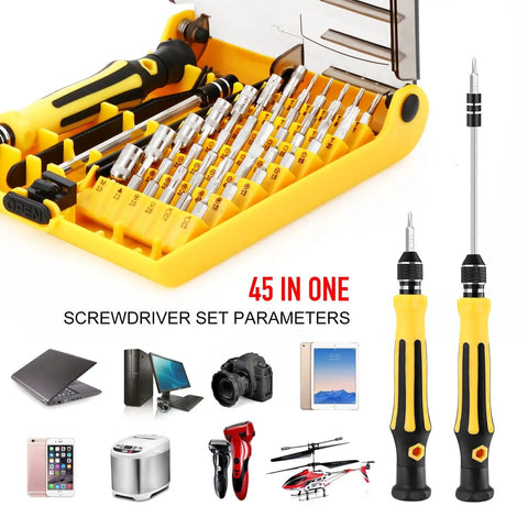 45-In-1 Mini Screwdriver Set With Torx Bits, Precision Tool Kit With Tweezers And Extension Shaft For Easy Home Repairs, Electronics Maintenance, Phone And Console Fixes, Portable Handy When You Need It