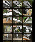 Everyday Carry Ready Eighteen In One Stainless Steel Multitool Pliers With 2CR13 Steel Convertible Bits shown in action with various tasks