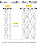 Diagram showing dimensions for Aqua Blue 100 Percent Blackout Curtain Panels With Wave Pattern 84 Inches Long 2 Pieces 52 Inches Wide