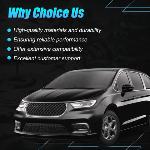 Black Chrysler Pacifica showcasing benefits of Beefed-Up Timing Chain Kit for 3.6L V6 Engines Fit 2016-2024 models
