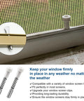 Top Tier Window Screen Plunger Latches With Snappy Aluminum Pins And Heavy Duty Coils For Patio Screens 5/32 Inch By 1 Half Inch Replacement Kit in use.