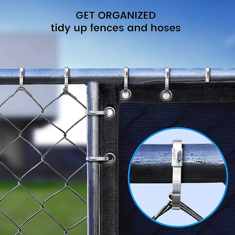 Heavy Duty 304 Stainless Steel Zip Ties 11.8 Inches Metal Cable Ties Built Tough For Outdoor Wiring securing a fence.