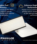 Engine Air Filter PA6320 Fits Hyundai Santa Fe Sport 2013-2016 and Kia Sorento 2014-2015 with high-capacity media on dark background