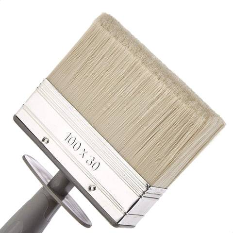 Universal Decorating Brush Set, 4-Piece, large flat brush detail, angled sash for cutting in and precise corners, durable black handle