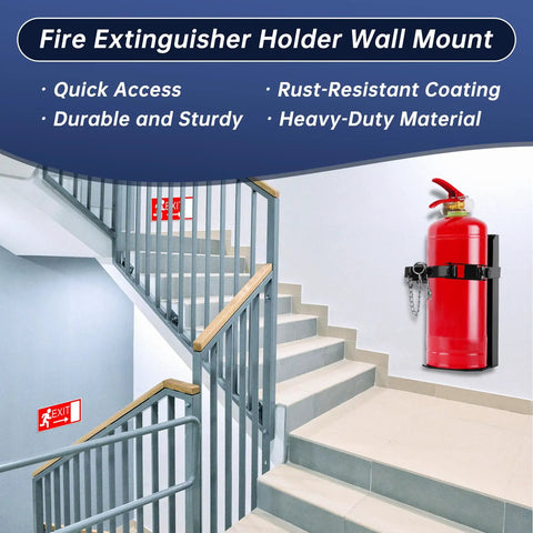 Heavy Duty Fire Extinguisher Bracket Wall Mount Two Pack Boss Grade Steel Holder Fits 20 Lb Dry Chemical Or 10 Lb CO2 For Garage Work Truck Shop Safe
