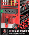 Power Tool Organizer Wall Mount With Charging Station 4 Layer Heavy Duty Metal Cordless Tool Rack With 8 Drill Slots