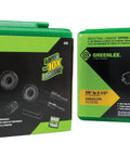 Greenlee 648 Quick Change Carbide Hole Saw Set for 1/2 to 2 Inch Conduit, includes cutter heads and arbor, designed for precision cuts.