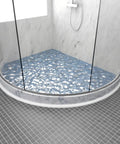 59 Inch Flexible Quarter Round Molding With Silicone Rubber Peel And Stick Shower Water Barrier installed in shower