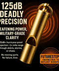 Beefy Two Inch Survival Whistle Delivers 125 Decibels Of Ultra Loud Emergency Alerts One Piece Brass Body with military-grade precision