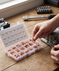 Pro Copper Crush Washer Set 350 Piece Brass Gasket Assortment 18 Metric Sizes Oil Drain Plug Seals Durable Plastic Carry Case in use