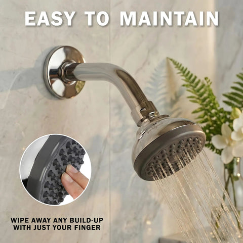 Beast Mode Water Pressure Shower Head With 3 Inch Spray Face Wall Mount Water Saving Low Flow Design Anti Clog Nozzles in use