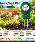 3 In 1 Soil Tester Moisture Fertility And PH Meter For Home Garden Lawn Farm Potted Plants Indoor Outdoor Use No Battery Needed, green meter in soil